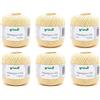 Gründl filato per uncinetto 100 uni (lana per maglieria, filato di cotone mercerizzato per uncinetto, 100% cotone, 100 g / 566 m, spessore dell'ago: 1,5-2, 6 x 100 g), Giallo Pastello