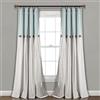 Lush Decor Tenda per finestra a pannello singolo, misto cotone, blu e bianco sporco, 101,6 cm di larghezza x 213,4 cm di lunghezza (confezione da 1)
