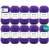 Gründl Filato per maglia/uncinetto Gründl Cotton Quick Uni, 10 gomitoli da 50 g (filato dai vivaci colori 100% cotone, certificato OEKO-TEX®, 50 g / 125 m, ferri: 3-4, 10 x 50 g), Prugna