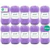 Gründl Filato per maglia/uncinetto Gründl Cotton Quick Uni, 10 gomitoli da 50 g (filato dai vivaci colori 100% cotone, certificato OEKO-TEX®, 50 g / 125 m, ferri: 3-4, 10 x 50 g), lavender