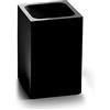 Gedy G-Bangkok Portaspazzolini da Bagno Nero, Misure e Peso: 11X7,4X7,4 CM & 0,46 kg, Portaspazzolini in Resina e Sabbia, Design R&S, 2 Anni di Garanzia