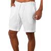 YAOBAOLE Pantaloni Corti Uomo Cotone Lino con Elastico Tasche, Casual Traspiranti per Passeggiate Grigio 2XL