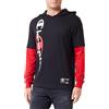 Champion Legacy Basketball - L-S Maglietta a Manica Lunga con Cappuccio, Nero/Rosso Scuro, XL Uomo FW23