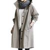 HOUXIANDOU 2023 Nuova Giacca Antipioggia Da Donna Con Cappuccio Oversize Resistente All'acqua, Giacche Leggere Con Cappuccio E Trench (M,Grigio chiaro)