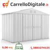 Box in Acciaio Zincato Casetta da Giardino in Lamiera 3.27 x 1.55 m x h2.15 m - 114 KG - 5.06 metri quadri - BIANCO