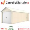 Box in Acciaio Zincato Casetta da Giardino in Lamiera Box Auto 3.60 x 10.66 m x h 3.15 m - 747 KG - 38.37 metri quadri - BEIGE