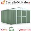 Box in Acciaio Zincato Casetta da Giardino in Lamiera 3.27 x 2.69 m x h2.15 m - 120 KG - 8.80 metri quadri - VERDE