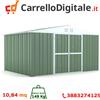 Box in Acciaio Zincato Casetta da Giardino in Lamiera 4.03 x 2.69 m x h2.15 m - 149 KG - 10.84 metri quadri - VERDE