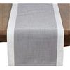 SARO LIFESTYLE Runner da tavola con bordo a fascia, collezione Kema, 100% poliestere, grigio, codice articolo 712.GY1654B