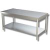 D.L. SERVICE Tavolo con ripiano AISI 430 - Profondità 70 - Gambe tonde cm 200 x 70 x 85 h