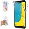 REY Cover in Gel TPU per Samsung Galaxy J6 2018, Silicone Case, 360° Full Body Protezione, Protettiva Sottile Back Cover