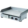 HOTCLASS Fry top elettrico con piano liscio in metallo cm 55 x 35