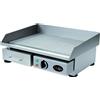 HOTCLASS Fry top elettrico con piano rigato cm 55x35 in acciaio inox