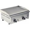 D.L. SERVICE Fry top a gas con piano liscio cm 58.5 x 40 a due zone di cottura