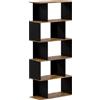 HOMCOM Libreria Moderna Asimmetrica a Parete con 5 Ripiani in Legno, 70x29.5x163cm, Marrone Rustico|Aosom