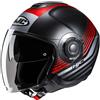 Hjc Casco Moto Jet Hjc i40N DOVA MC1SF Nero Opaco Rosso