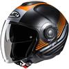 Hjc Casco Moto Jet Hjc i40N DOVA MC7SF Nero Opaco Arancio