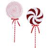 Toyland® Confezione da 2 - Lecca-Lecca Gigante Scintillante Rosso e Bianco Decorazioni da Appendere all'albero di Natale (41 cm)