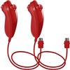 AFUNTA Nunchuck Controller per Wii U, 2 Pacchetti di Ricambio per Wii U Video Game - Rosso