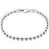 LeCalla Bracciale da donna in argento Sterling 925 italiano fatto a mano con perline da 4 mm, con chiusura a moschettone (16,5, 17,8, 19,1, 20,3 cm), 7 inches, Argento, Senza Gemstone