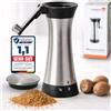 TOPANBIETER 999 Macinaspezie in acciaio inox con contenitore e manovella pieghevole, adatta anche per fave tonka