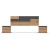 Muebles Pitarch | Set Testata e 2 Comodini, Include Ferramenta per Appendere, Guide Metalliche, Grigio e Rovere Gold, Camera Matrimoniale, per Letto 150, modello Erika
