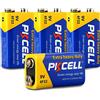 PKCELL Batterie 9V 6F22 Quadrata ad Alte Prestazioni per Rilevatori di Fumo,Auto Telecomandata,Confezione da 4,PKCELL