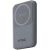 V-TAC power bank magsafe 10000Ah magnetico con ricarica wireless 20W ultrasottile colore grigio - 23040