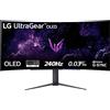 LG 45GR95QE UltraGear Gaming Monitor 45 QHD UltraWide Curvo OLED HDR, 3440x1440, 0.03ms, G-Sync Compatible, AMD FreeSync Premium 240Hz, HDMI 2.1 VRR (HDCP 2.3), Display Port 1.4, Nero
