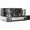 Dynavox VR-70E II amplificatore integrato a valvole, amplificatore HiFi per un suono caldo e valvolare, design vintage con griglia di protezione rimovibile e finitura cromata.