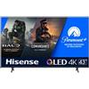 Hisense TV Qled 4k 43E7KQ 43 pollici Smart Tv Vida Wi-Fi Dolby Vision Dolby Atmos