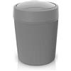 Inbagno Pattumiera Bagno con Coperchio Basculante, capacità 4,2 Litri, Colore Grigio in plastica, Linea Ring