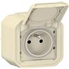 Legrand - Presa di corrente con terra impermeabile con copertura Plexo 16A 250V consegnata completa per montaggio in apparente sabbia