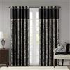 Madison Park Aubrey - Tenda a 2 Pannelli in Finta Seta Jacquard con Motivo Cachemire, con Tasca per Asta, per Soggiorno, Cucina, Camera da Letto e dormitorio, 2 Pezzi, 127 x 229 cm, Nero