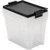 TATAY Scatole Plastica con Coperchio 15 L Multiuso - Style | Set da 3 Unità | Coperchio con Cerniera Incluso | Design Impilabile e Leggero | Plastica BPA Free | 25x36x26 cm, Nero