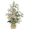 Flair Flower Composizione di abete, bacche/coni in vaso, composizione natalizia, fiori artificiali, fiori artificiali, fiori invernali, piante, rami, composizione natalizia, decorazione da tavolo