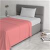 Italian Bed Linen Set Lenzuola Letto Singolo Cotone Trendy Chic, lavorato in Italia - Completo Letto, Lenzuolo Sotto con Angoli, Lenzuolo 90x200cm e Federa, Corallo