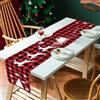 FUKPO Runner Natalizio da Tavolo Rosso Elegante - Decorazioni in Lino Con Babbo Natale, Fiocco di Neve, Renna e Albero di Natale