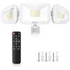 CLY Faretto Led da Esterno con Sensore di Movimento 42W, Faretti Led da Esterno con Telecomando 3600LM 3 Teste Fari LED Esterno Bianca Fredda Faro led da Esterno IP66 Impermeabile Per Cortile Garage