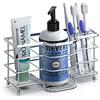 Linkidea Portaspazzolino Ventilato per Bagno, Portaspazzolino in Acciaio Inossidabile per Spazzolino, Dentifricio, Rasoio, Sapone per le Mani, Vanity Countertop 6 Slot Organizer (Cromo)