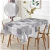 Generic Tovaglia rettangolare stampata impermeabile, stampa ad alta definizione, elegante e resistente，Omaggio 2 Pezzi Pinze Ferma Tovaglia (140_x_180_cm, Quadrato Grigio)