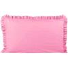 Russo Tessuti Coppia Federe Guanciale Rouches Volant Ruffle Cotone Arredo Letto Bed Dressing-Rosa chiaro