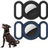 WALLFID Airtag Collare per cani, custodia in silicone per GPS Tracking Finder, custodia protettiva compatibile con Apple Airtag, collare per cani e gatti, accessori per animali domestici(nero-blu)