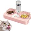 doepeBAE Ciotola per Gatti, 3 in1 Dispenser Cibo Gatti, Ciotole per Cani Ciotola Cane, Dispenser Cibo Gatti Automatico, Inclinate Ciotole Dispenser Crocchette Gatto Cani di Taglia Picola Media (Rosa)