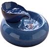 DHGTEP Fontanella per Gatti Silenziosa Ceramica, Distributore Acqua per Gatti in Ceramica, 1.5L, Ciotola di Fontane per Gatti e Cani con Filtri e USB, Tensione di Sicurezza 5V (Color : Blue)