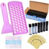 Kare & Kind Kit Vassoio per Riempimento Balsamo Labbra - 1x Vassoio per Riempitura, 1x Spatola, 50x Tubetti Balsamo Labbra (Nero), 50x Adesivi Scrivibili (3 Colori), 50x Adesivi Stampati (Trasparenti)