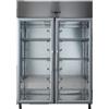 Tecnodom Armadio Frigo Refrigerato In acciaio inox GN2/1 Modello AF14PKMTNPV Monoblocco temperatura positiva vano unico due porte a vetro Capacità Lt. 1400 Temp.°C. 0 / 10 Dim. cm L.142 P.80 H.203/210