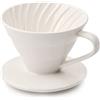 Fangehong Filtro per Caffè in Porcellana, Portafiltro per Caffè, Tazza Filtro per Caffè in Ceramica, Riutilizzabile Tazzina Filtrante Contenitore per Caffè Manuale da 2-3 Tazze (Bianco)