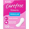 Carefree Acti-Fresh - Fodera per collant ultra sottile, senza profumo, 120 pezzi