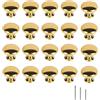 ShipeeKin 20x Oro Cromato Lucido Armadio Hardware Rotondo Pomelli per Porte da 30 mm, Maniglia per Mobili con Viti per Ante, Armadi, Cassetti e Armadi Accessori Mobili Ect